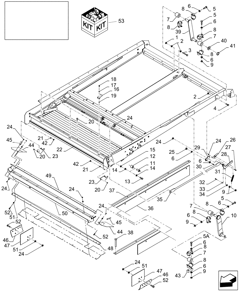 Схема запчастей Case IH AFX8010 - (K.62.B.63) - UPPER SHAKER SHOE K - Crop Processing