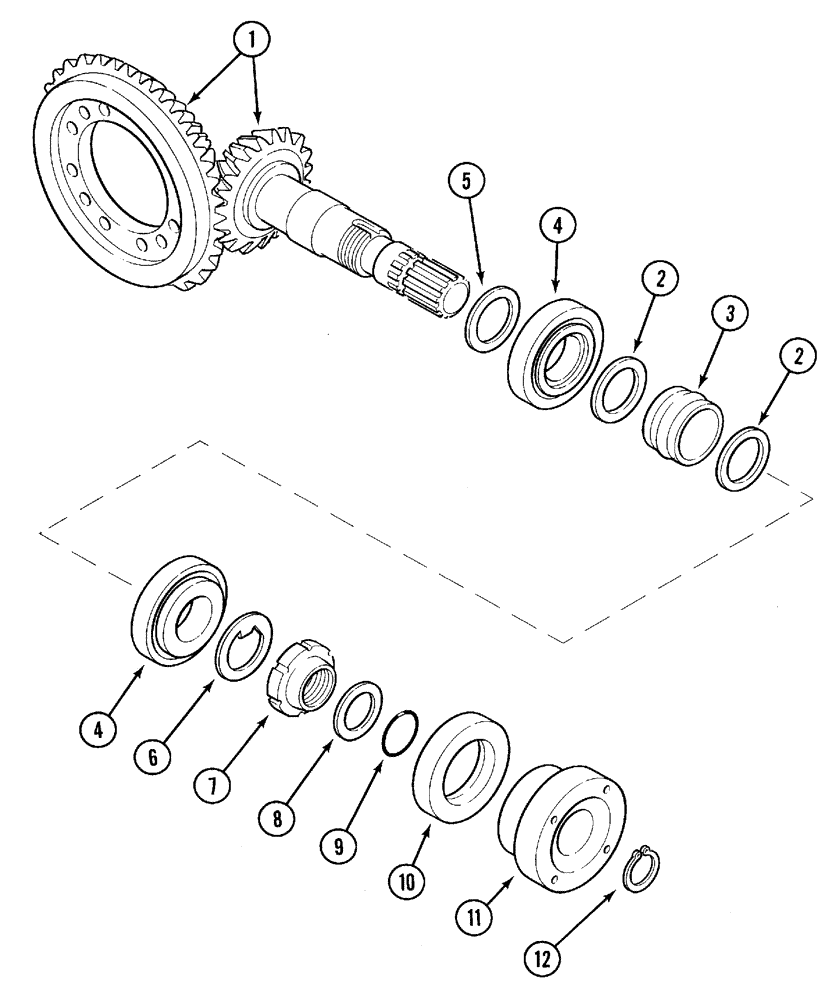 Схема запчастей Case IH CX60 - (05-12) - BEVEL GEAR MAIN SHAFT (05) - STEERING