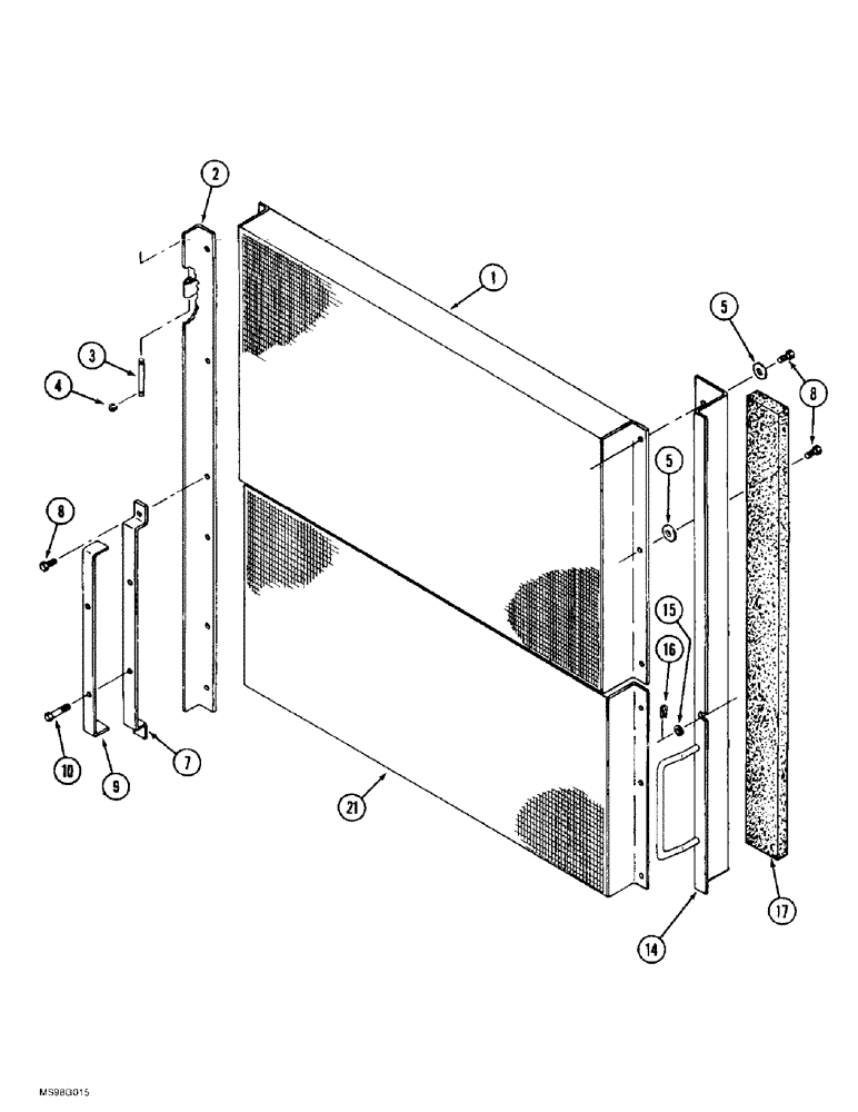 Схема запчастей Case IH 9370 QUADTRAC - (8-030) - HYDRAULIC OIL COOLER MOUNTING (08) - HYDRAULICS