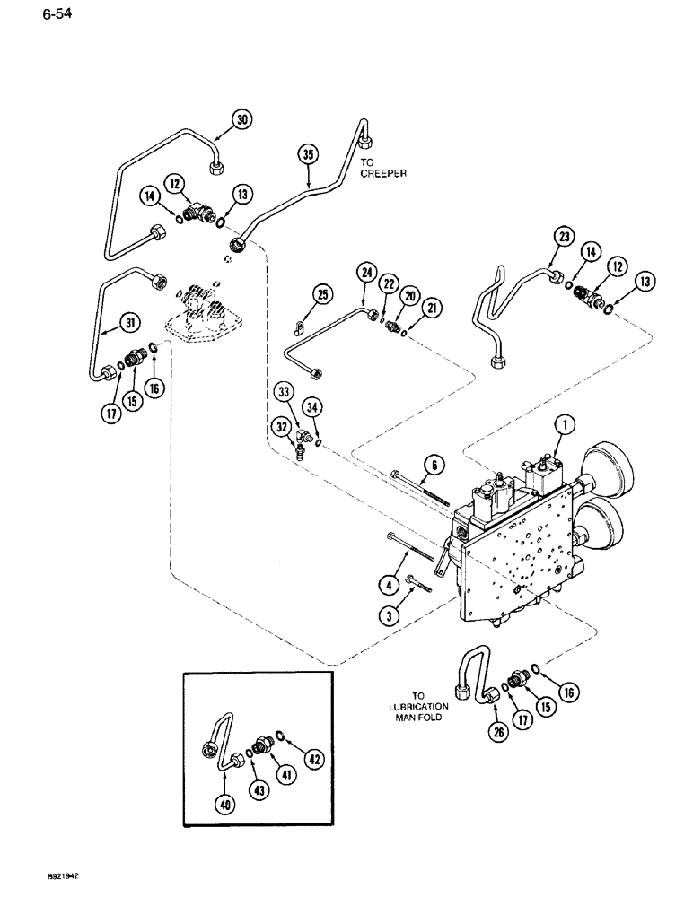 Схема запчастей Case IH 7120 - (6-054) - TRANSMISSION, INTERNAL CONTROL, PRIOR TO TRANS. S/N AJB0055133/ PRIOR TO TRANS. S/N AJB0044915 (06) - POWER TRAIN