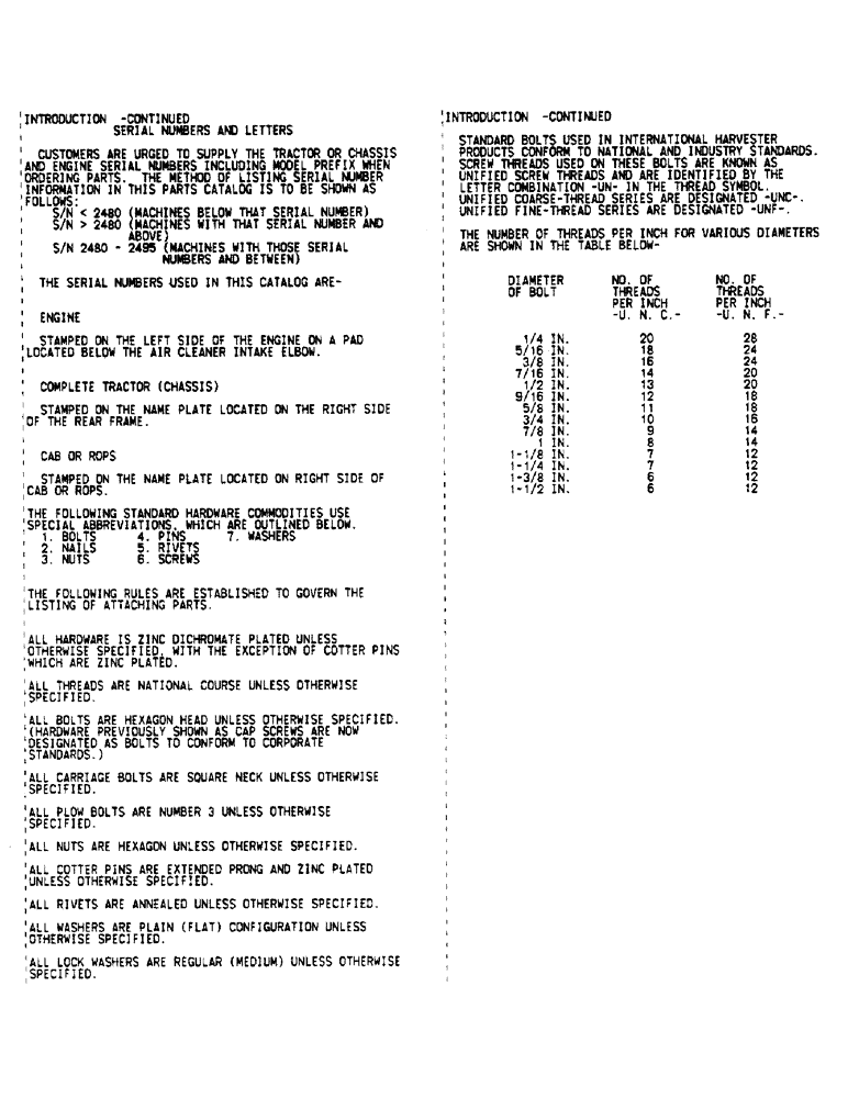 Схема запчастей Case IH 3688 - (01-03) - INTRODUCTION - SERIAL NUMBER LOCATIONS (00) - GENERAL