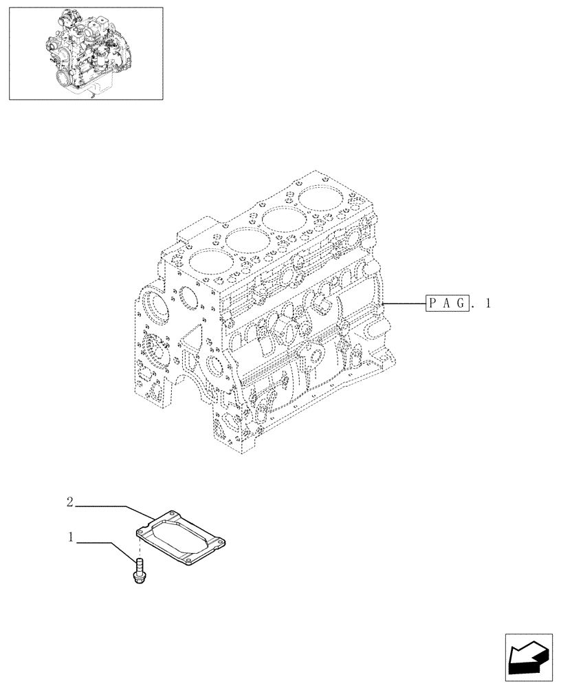 Схема запчастей Case IH PX70 - (0.04.0[02]) - CRANKCASE (504080074) (02) - ENGINE