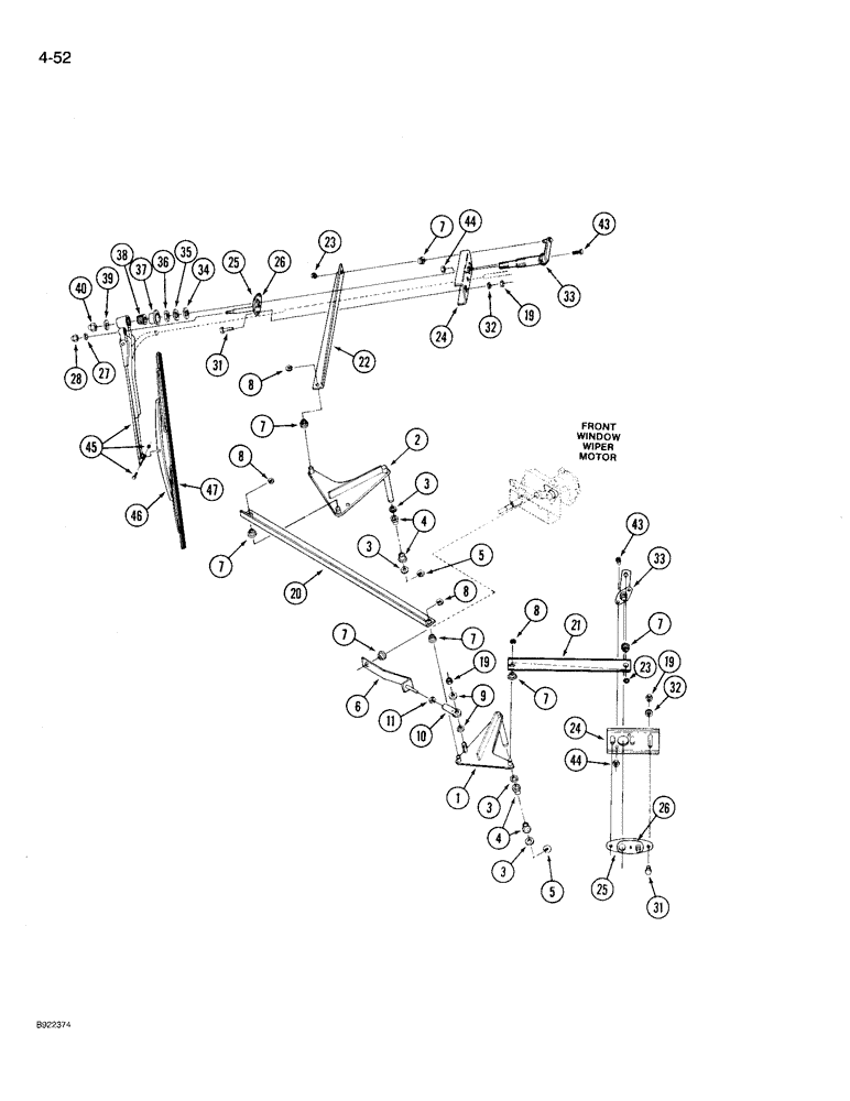 Схема запчастей Case IH 9230 - (4-052) - SIDE WINDOW WIPERS, IF EQUIPPED (04) - ELECTRICAL SYSTEMS