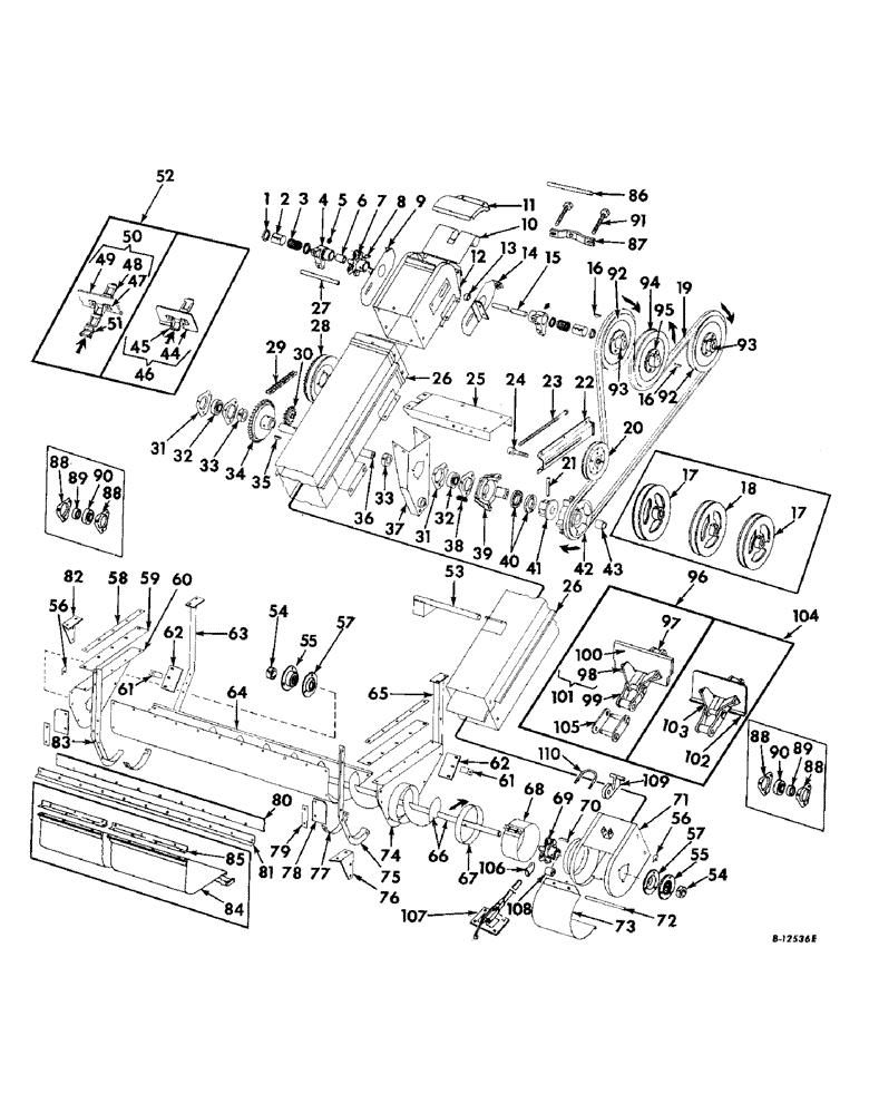 Схема запчастей Case IH 503 - (096) - GRAIN ELEVATOR AND DRIVE CHAIN, AND STEEL FLIGHT, SPECIAL (76) - SECONDARY CLEANING/DESTEMMING
