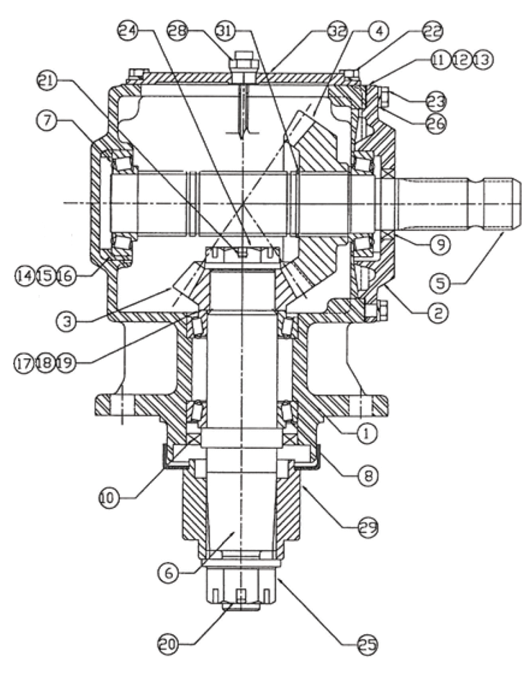 Схема запчастей Case IH 717721496 - (015[01]) - GEAR BOX RIGHT WING 1000 RPM PTO (03) - MAIN GEARBOX