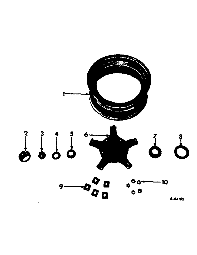 Схема запчастей Case IH VARIOUS - (B-126) - SPOKE WHEELS, WITHOUT BRAKES, 1965 AND SINCE 