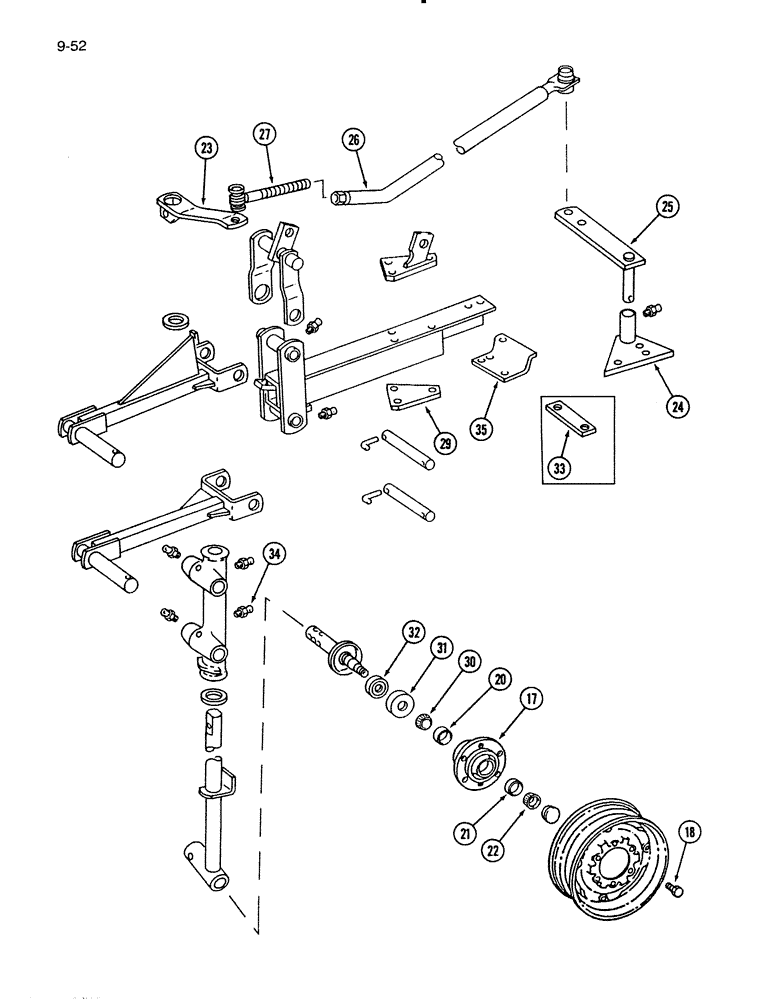 Схема запчастей Case IH 720 - (9-52) - REAR FURROW WHEEL, CONTINUED (09) - CHASSIS/ATTACHMENTS