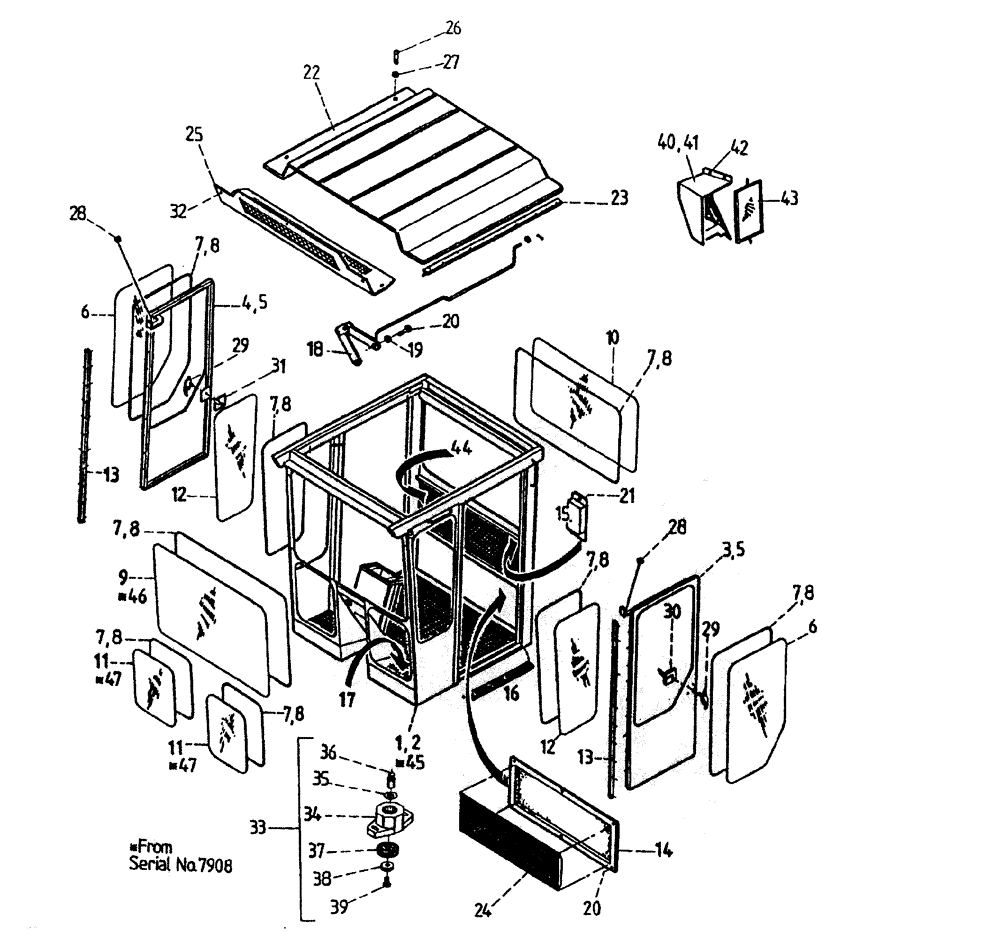 Схема запчастей Case IH 7700 - (A05-00) - CABIN Mainframe & Functioning Components