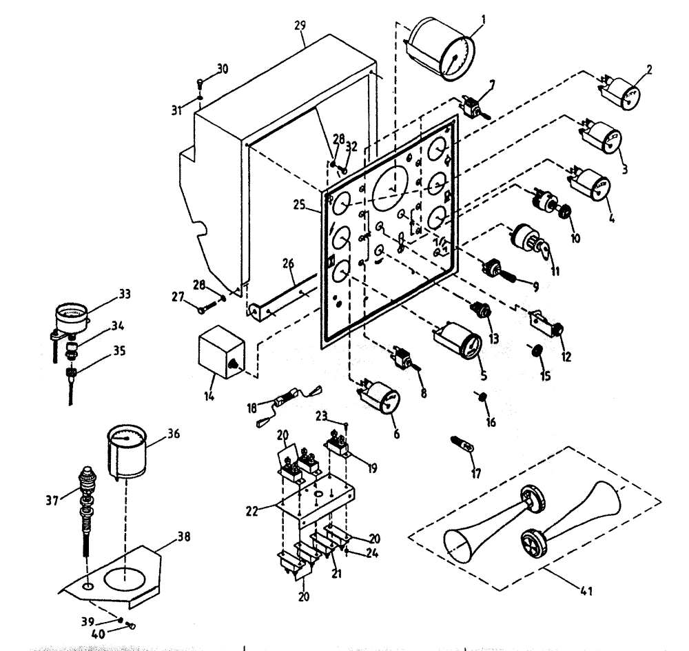 Схема запчастей Case IH 7000 - (A05-25) - CABIN INSTRUMENT PANEL, UP TO AND INCLUDING SERIAL #7907 Mainframe & Functioning Components