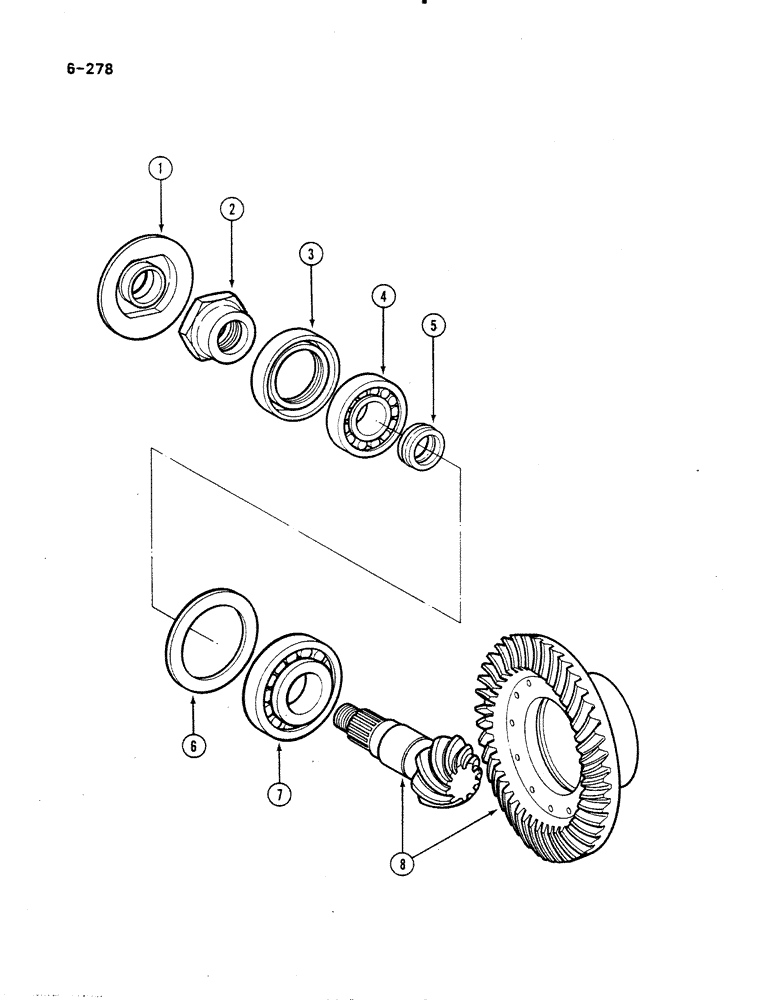 Схема запчастей Case IH 485 - (6-278) - DRIVE ASSEMBLY, 4 WHEEL DRIVE, MECHANICAL FRONT DRIVE AXLE, P.I.N. 18001 AND AFTER (06) - POWER TRAIN