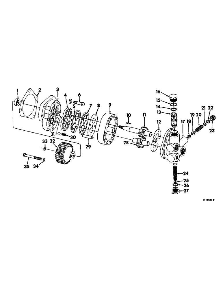 Схема запчастей Case IH 403 - (168) - PLATFORM HYDRAULIC LIFT PUMP (35) - HYDRAULIC SYSTEMS