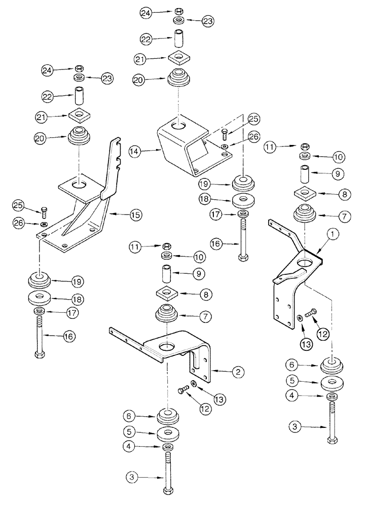 Схема запчастей Case IH MX80C - (09-19) - CAB MOUNTINGS (09) - CHASSIS