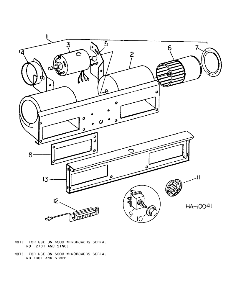 Схема запчастей Case IH 4000 - (13-23) - SUPERSTRUCTURE, OPERATORS CAB BLOWER (05) - SUPERSTRUCTURE