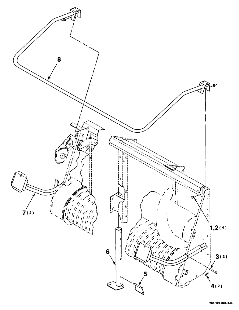 Схема запчастей Case IH 8750 - (7-4) - STAND AND GUARD ASSEMBLY (58) - ATTACHMENTS/HEADERS
