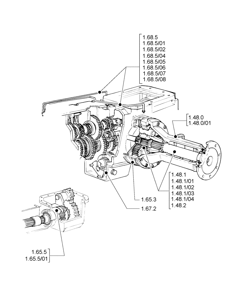 Схема запчастей Case IH JX1090U - (1.47.0 ) - (SEC. 05) REAR AXLE (05) - REAR AXLE