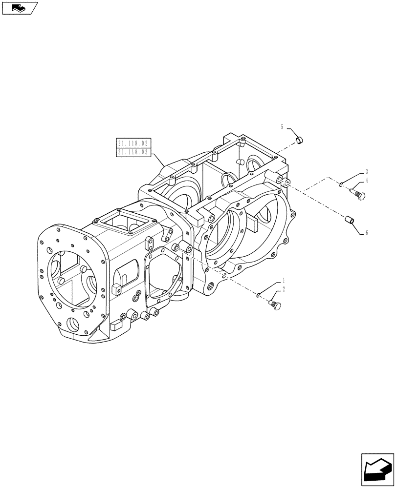 Схема запчастей Case IH FARMALL 50B - (21.130.04) - PTO 1 HARDWARE & CAPS (21) - TRANSMISSION