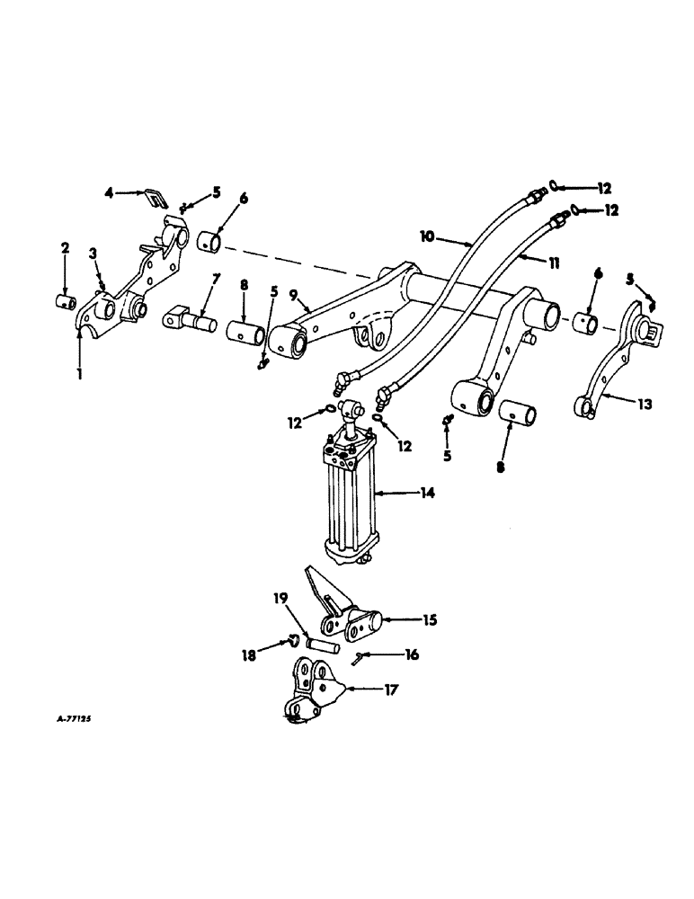 Схема запчастей Case IH 488 - (F-31) - ROCKSHAFT AND CYLINDER ATTACHMENT, 1962 TO 1965 