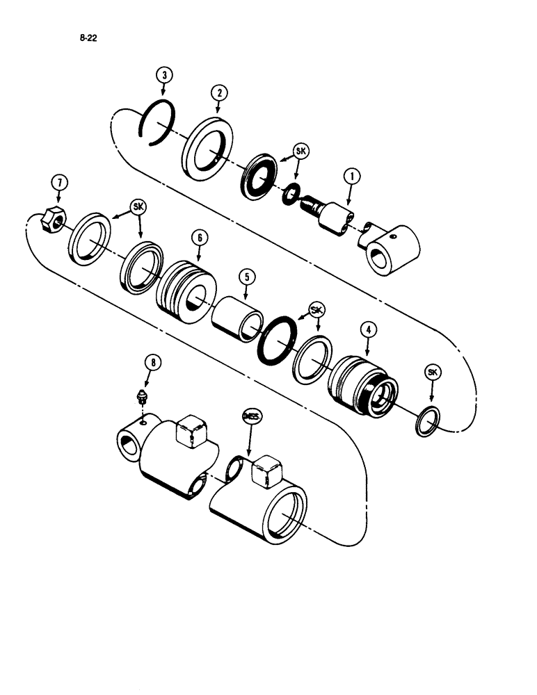 Схема запчастей Case IH 510 - (8-22) - BOOM CYLINDER (08) - HYDRAULICS