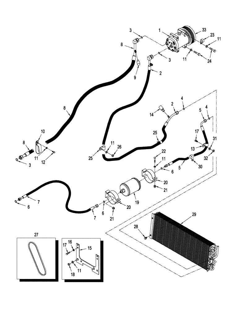 Схема запчастей Case IH STEIGER 480 - (09-49) - AIR CONDITIONING SYSTEM, STX & STEIGER 480 / 530 (09) - CHASSIS
