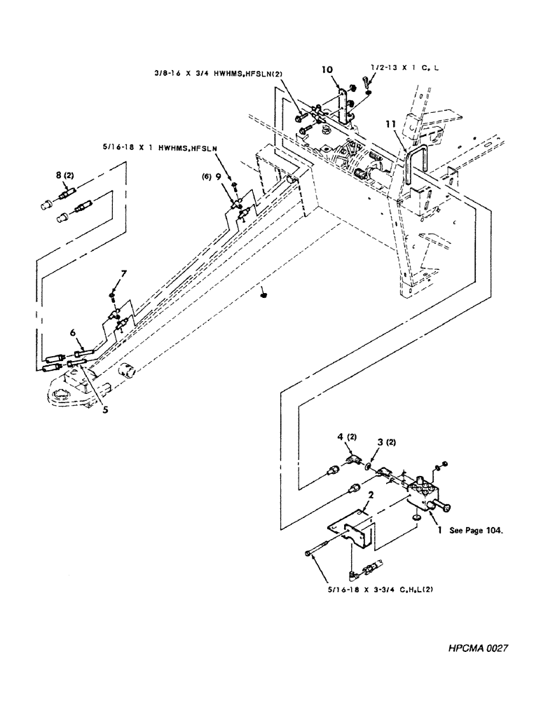 Схема запчастей Case IH 8450 - (084) - HYDRAULIC, PRIMARY TO VALVE, ASSEMBLY, SERIAL NUMBER CFH0015001 THROUGH 0015274 (07) - HYDRAULICS