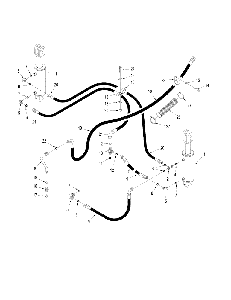 Схема запчастей Case IH STEIGER 335 - (08-37) - THREE POINT HITCH HYDRAULICS - ELECTRONIC CONTROLLED HITCH SYSTEM (08) - HYDRAULICS