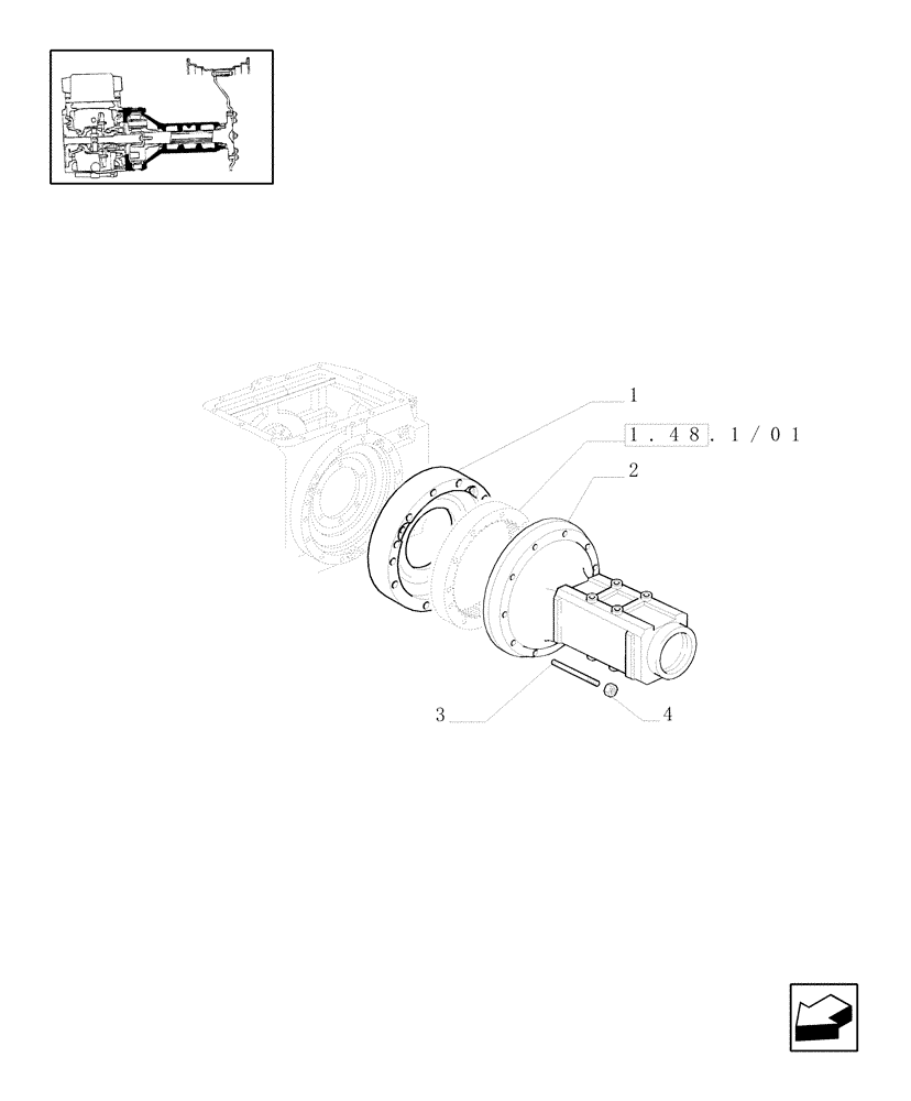 Схема запчастей Case IH MXU100 - (1.48.0/01) - (VAR.161) STRENGTHENED WHEEL AXLE WITH TOOTH ENGAGEMENT - FINAL DRIVE CASING AND COVERS (05) - REAR AXLE