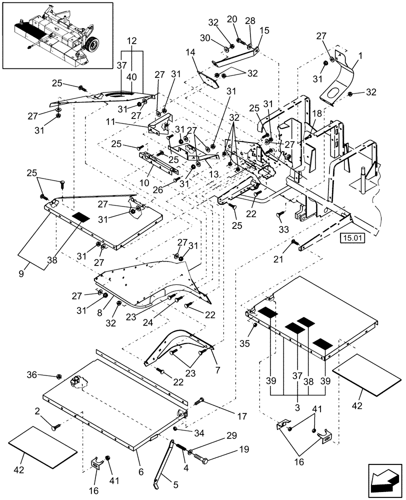 Схема запчастей Case IH DCX161 - (08.02) - SHIELDING, RIGHT SIDE (08) - SHEET METAL