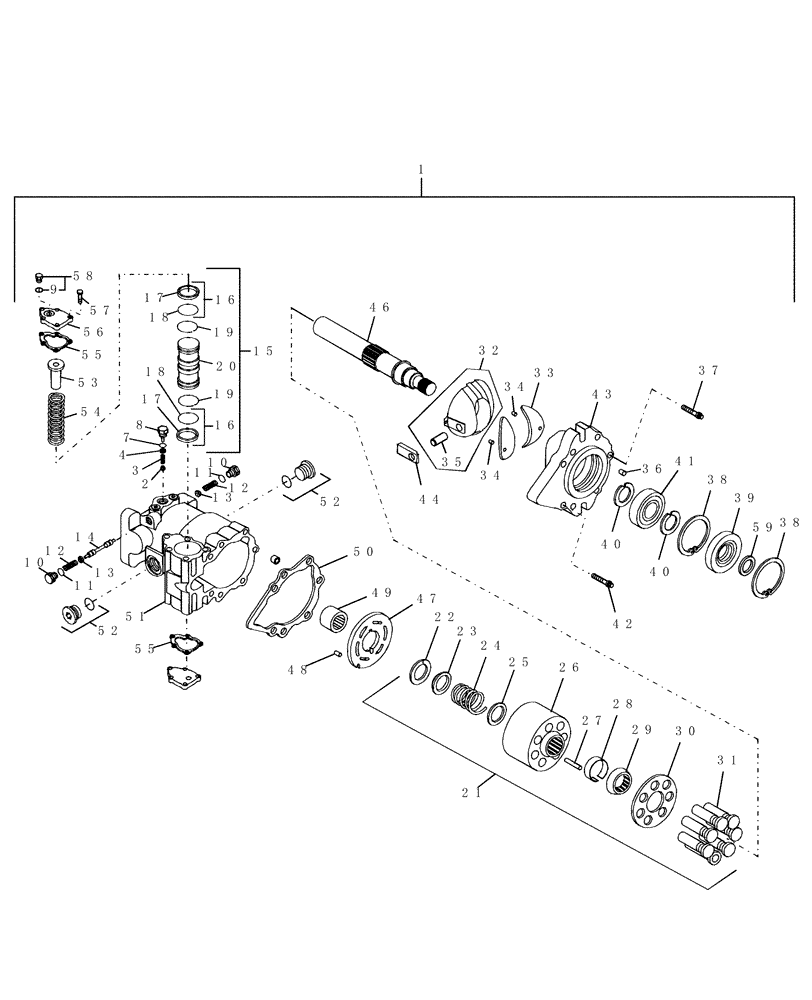 Схема запчастей Case IH WDX1701 - (052) - WHEEL DRIVE MOTOR (25) - FRONT AXLE SYSTEM