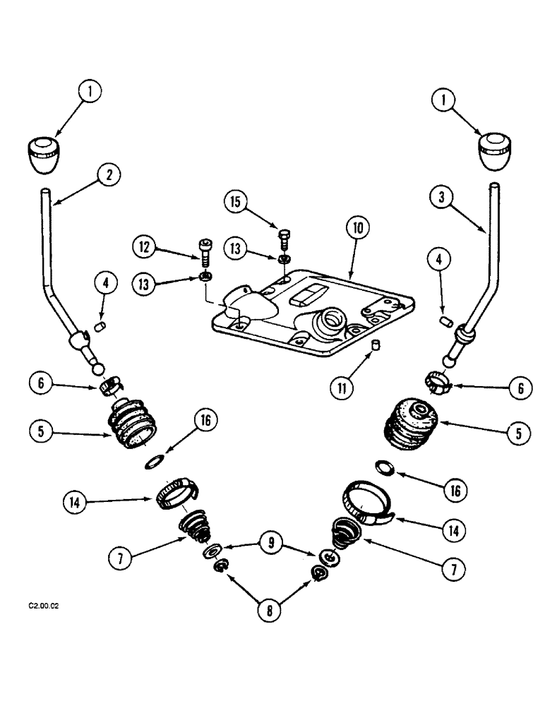 Схема запчастей Case IH 2150 - (6-016) - TRANSMISSION CONTROL - EXTERNAL (06) - POWER TRAIN
