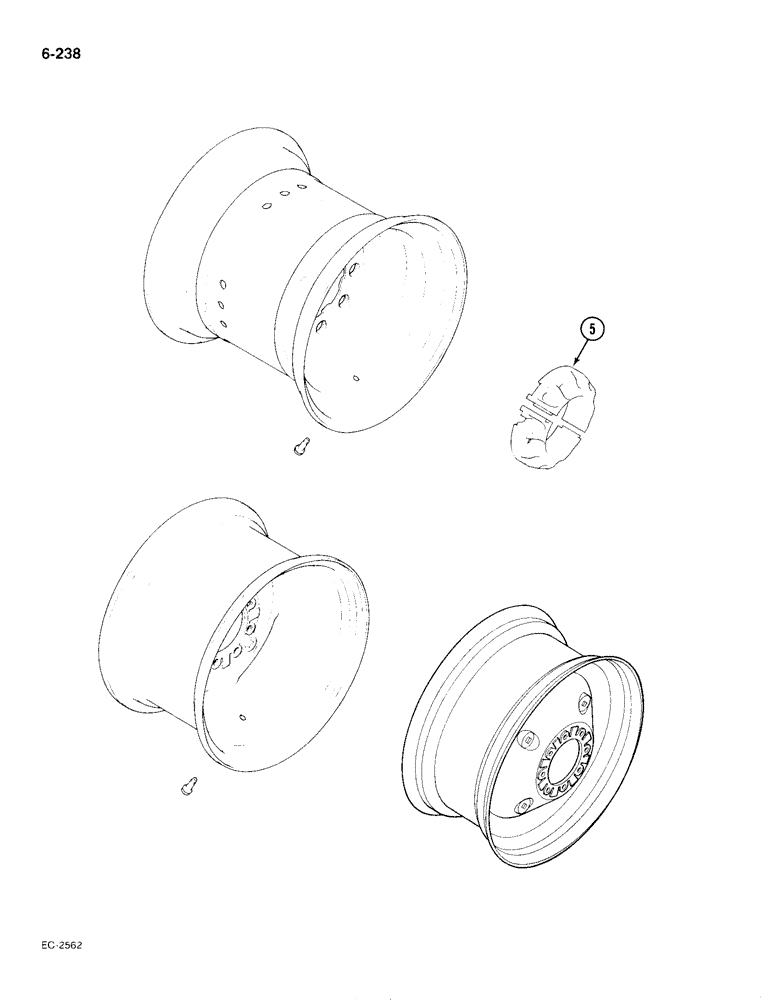 Схема запчастей Case IH 385 - (6-238) - REAR WHEELS (CONTD) (06) - POWER TRAIN