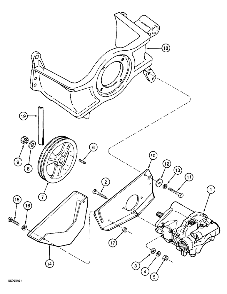 Схема запчастей Case IH 2022 - (8-16) - HYDRAULIC PUMP MOUNTING (07) - HYDRAULICS