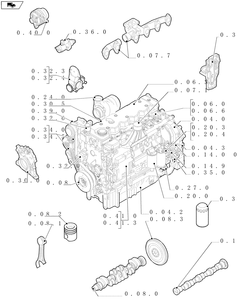 Схема запчастей Case IH PUMA 180 - (SEC. 01) - ENGINE (00) - GENERAL