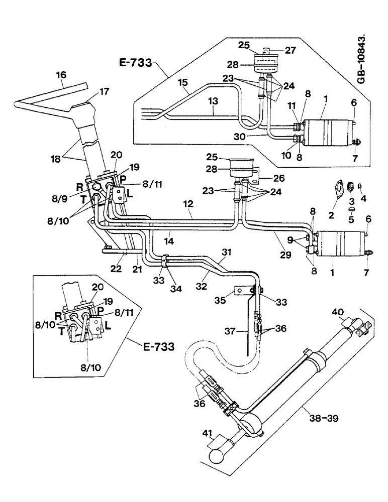 Схема запчастей Case IH 833 - (10-07) - POWER STEERING - V 433/533/633/733/833 (07) - HYDRAULICS