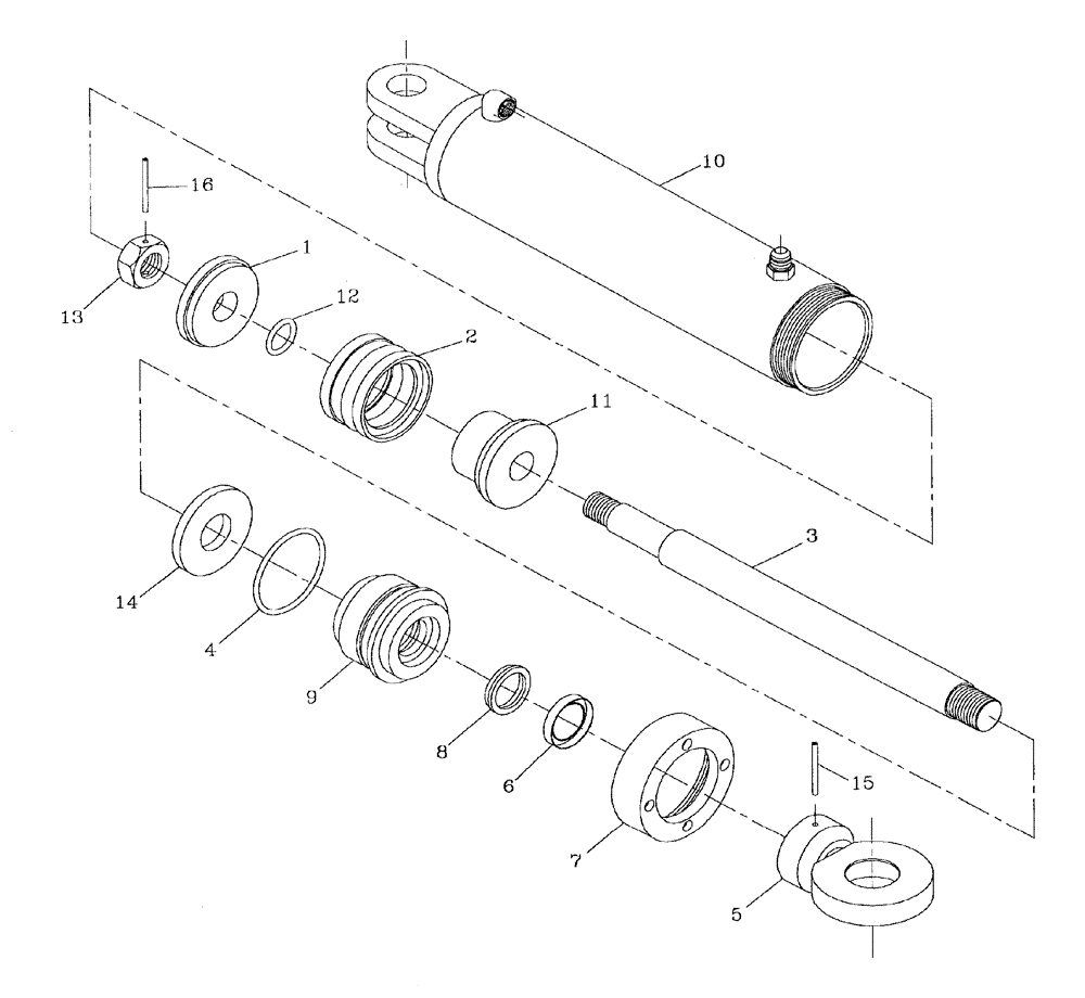 Схема запчастей Case IH AUSTOFT - (B01-03) - HYDRAULIC CYLINDER (STEERING) Hydraulic Components & Circuits