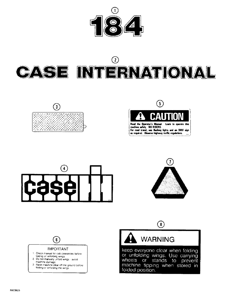 Схема запчастей Case IH 184 - (9-38) - DECALS 