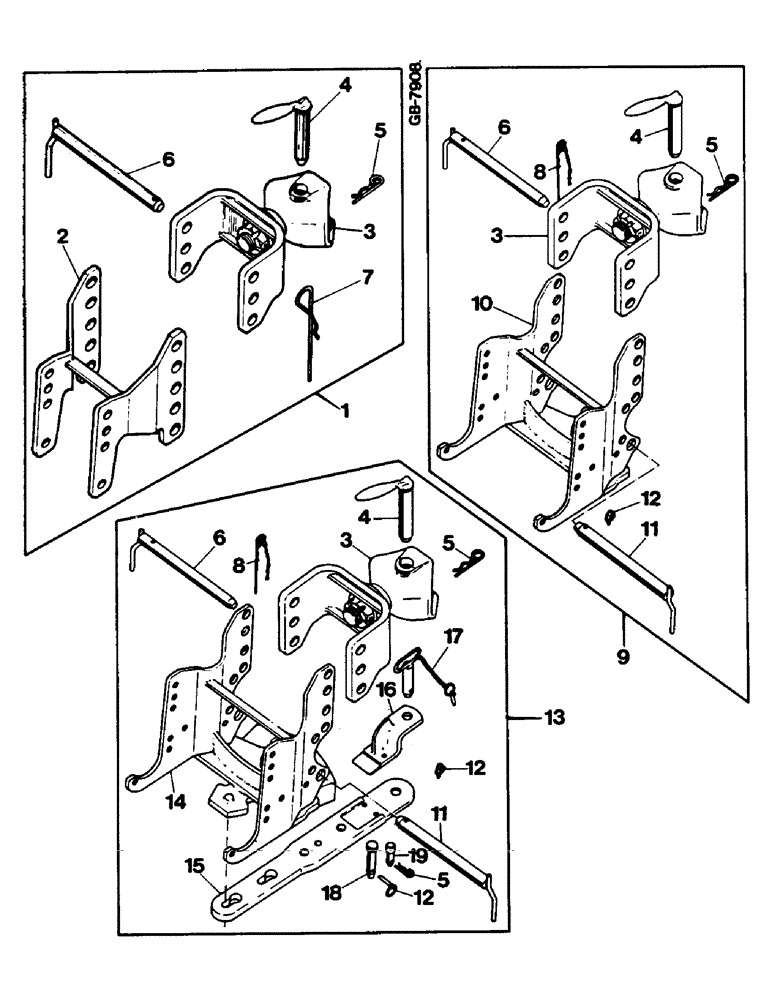 Схема запчастей Case IH 744 - (2E15) - TRAILER HITCH FRENCH VERSION, P/N 3221448R92 (07) - HYDRAULICS