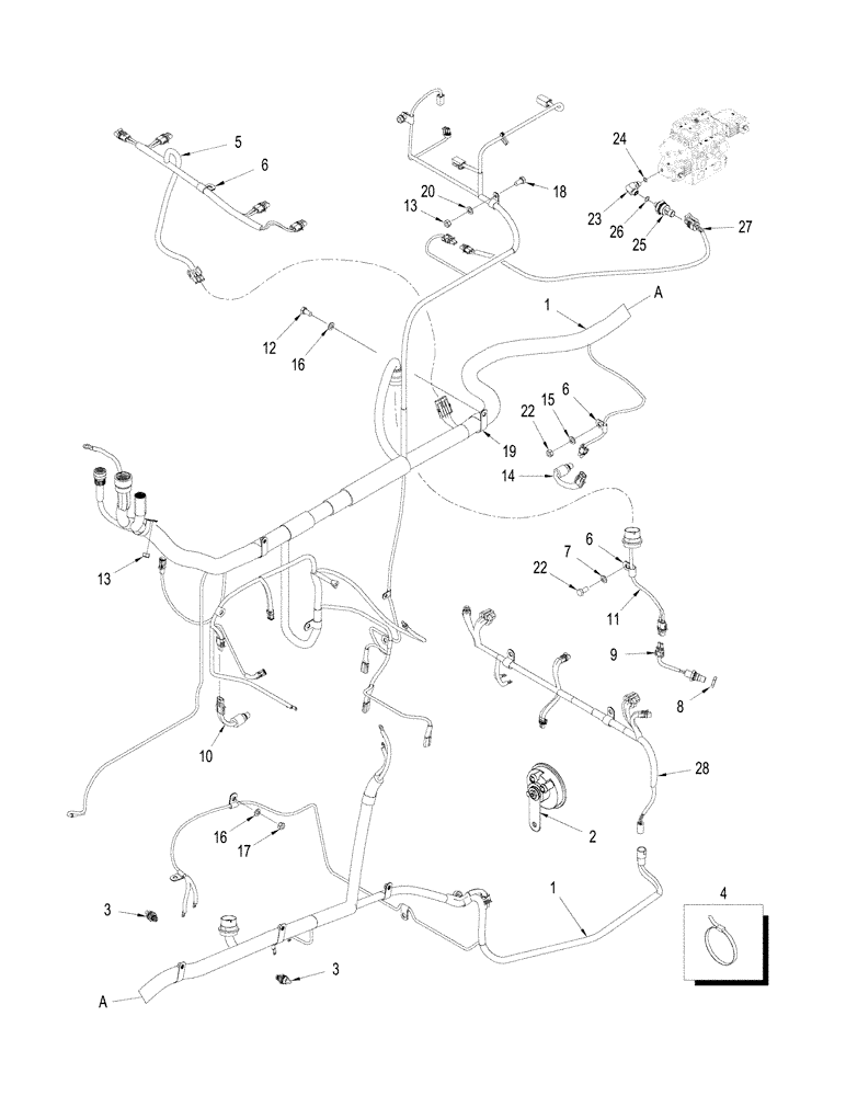 Схема запчастей Case IH STEIGER 330 - (04-15) - HARNESS - FRONT FRAME (04) - ELECTRICAL SYSTEMS