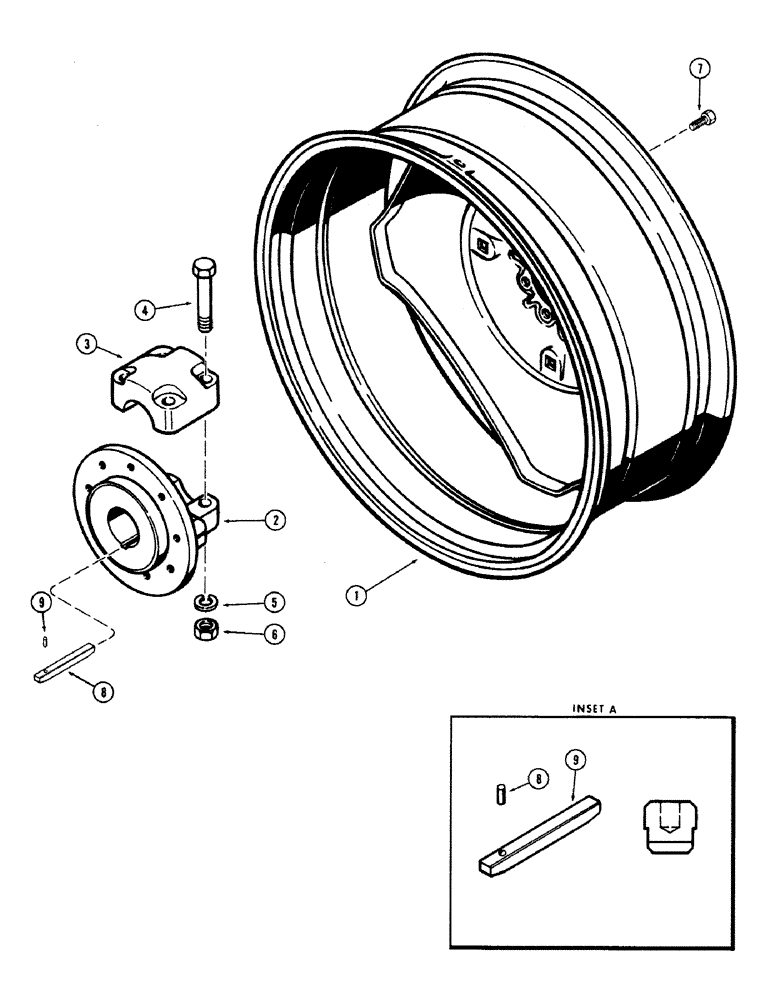Схема запчастей Case IH 870 - (210) - DUAL REAR WHEELS, STAMPED W/38" RIMS, (USED WITH 3-3/16" DIAMETER AXLE) (06) - POWER TRAIN