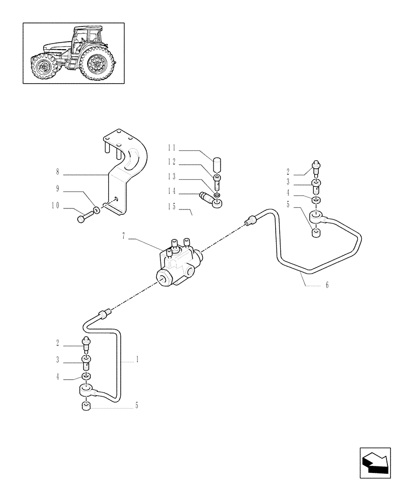 Схема запчастей Case IH MXM175 - (1.82.713/07[02]) - (VAR.396) BRAKING SYSTEM VALVE (07) - HYDRAULIC SYSTEM