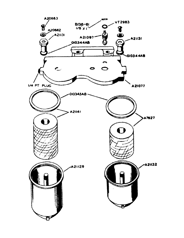 Схема запчастей Case IH 700 - (067) - POWRCEL DIESEL, PARTS FOR A21133 FIRST AND SECOND STAGE FUEL FILTER (02) - ENGINE