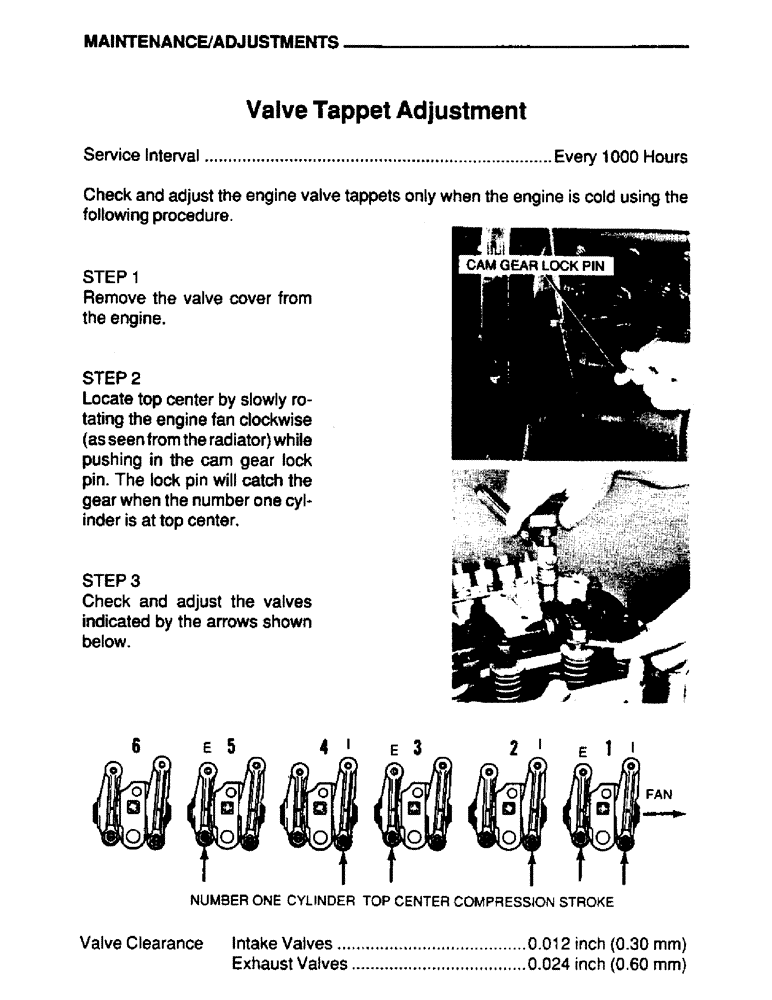 Схема запчастей Case IH 6590TA - (041) - MAINTENANCE, ADJUSTMENTS, VALVE TAPPET ADJUSTMENT 