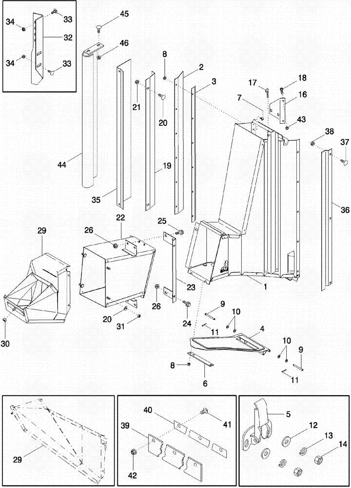 Схема запчастей Case IH 620 - (09C-03) - DRUM OUTLETS - FRONT - 6 ROW NARROW, NO. 2 (15) - HANDLING SYSTEM