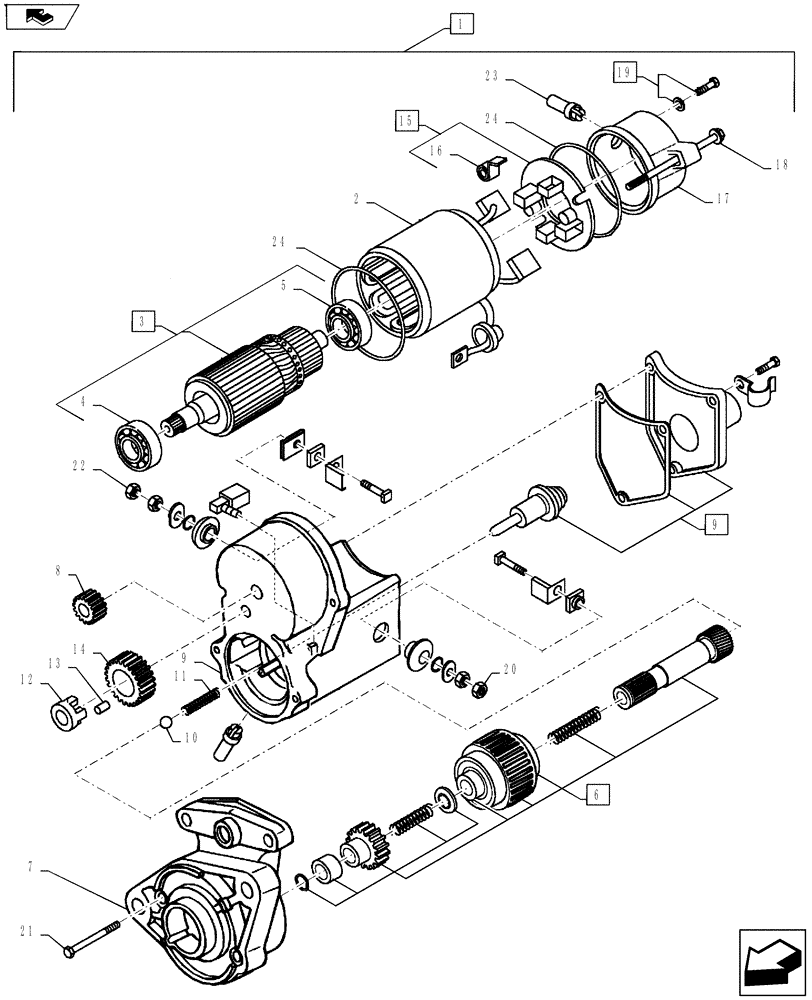 Схема запчастей Case IH FARMALL 55A - (55.201.02) - STARTER MOTOR - COMPONENTS (55) - ELECTRICAL SYSTEMS