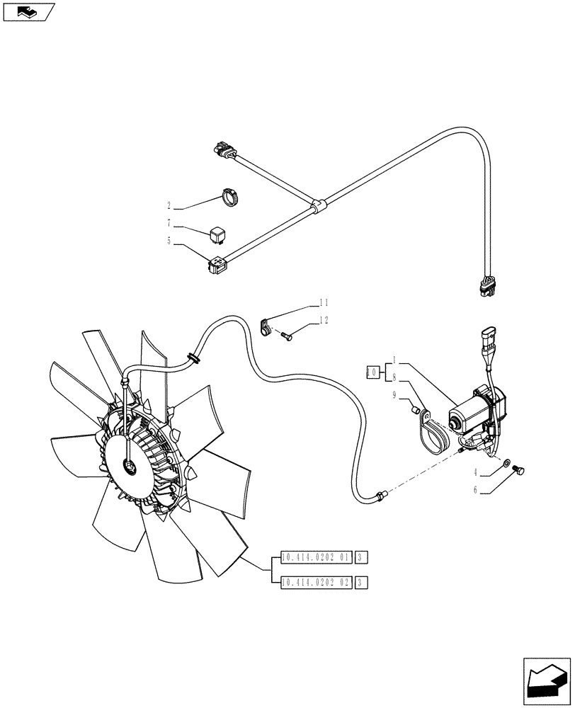 Схема запчастей Case IH PUMA 185 - (55.100.0101) - REVERSIBLE FAN (VAR.743041-743132 / 743601) (55) - ELECTRICAL SYSTEMS