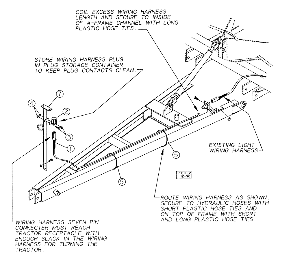 Схема запчастей Case IH 3250 - (55.404.02) - PULL HITCH WARNING AND TAILLIGHT KIT (04) - ELECTRICAL SYSTEMS