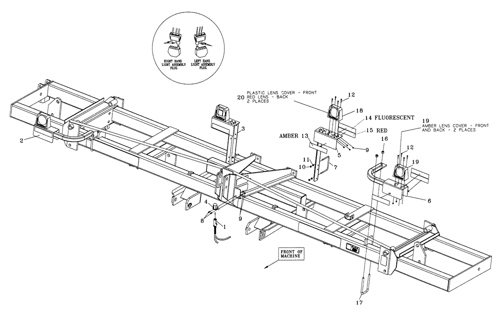 Схема запчастей Case IH 5310 - (55.404.02) - WARNING AND TAIL LIGHT KIT 8 ROW UNIT (04) - ELECTRICAL SYSTEMS