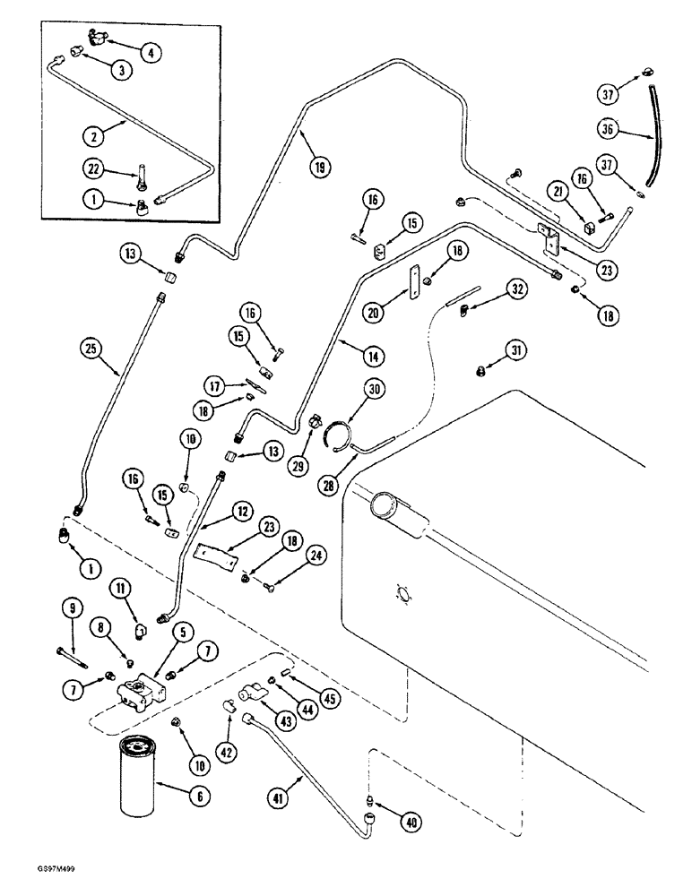 Схема запчастей Case IH 1660 - (3-12) - FUEL LINES AND FILTER SYSTEM (02) - FUEL SYSTEM
