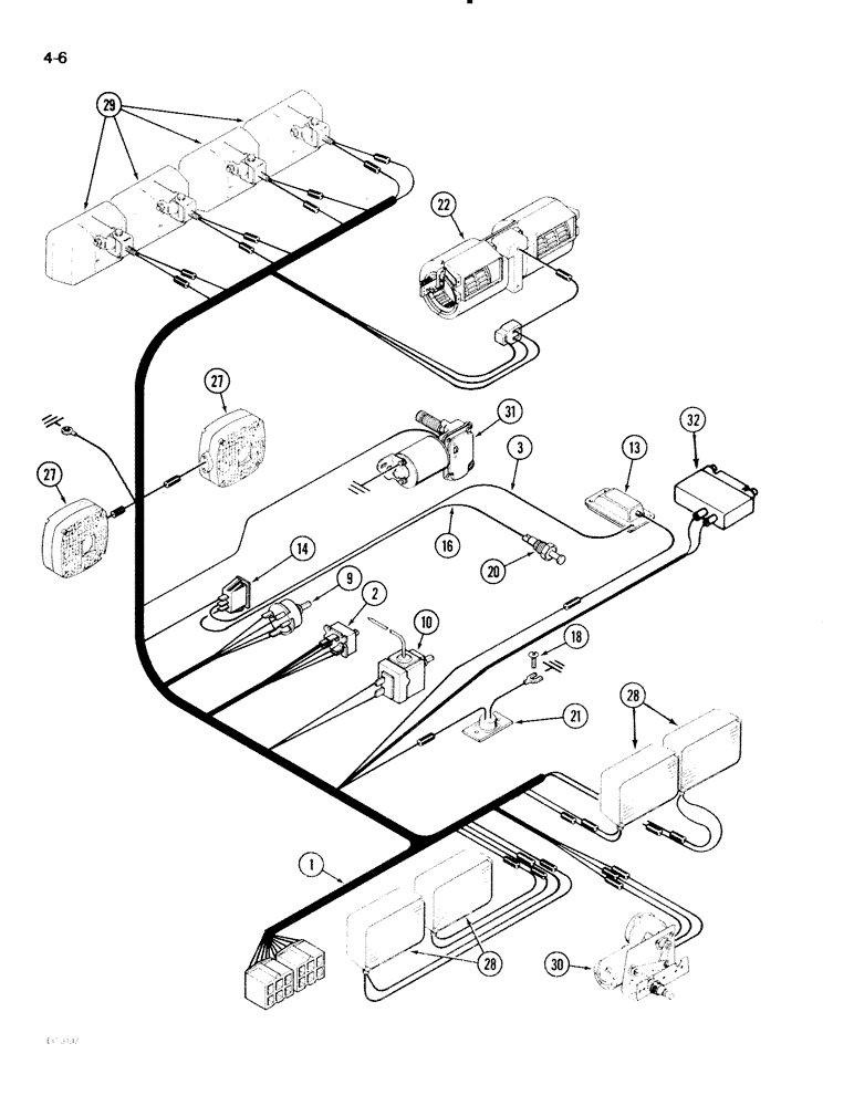 Схема запчастей Case IH 2096 - (4-006) - CAB HARNESS (04) - ELECTRICAL SYSTEMS