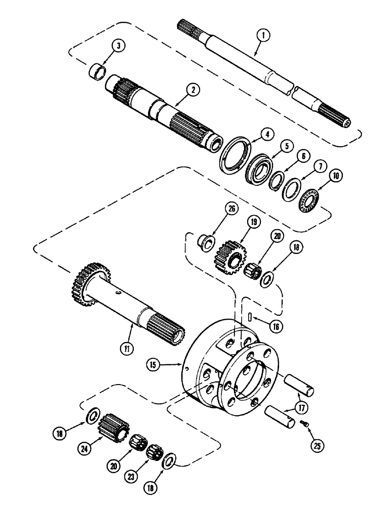 Схема запчастей Case IH 3294 - (6-188) - POWER SHIFT TRANSMISSION, CLUTCH PLANETARY, PRIOR TO TRANSMISSION S/N 16264554 (06) - POWER TRAIN