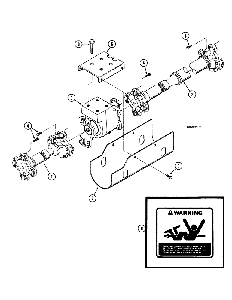 Схема запчастей Case IH 9150 - (6-066) - PTO DRIVE SHAFT MOUNTING (06) - POWER TRAIN
